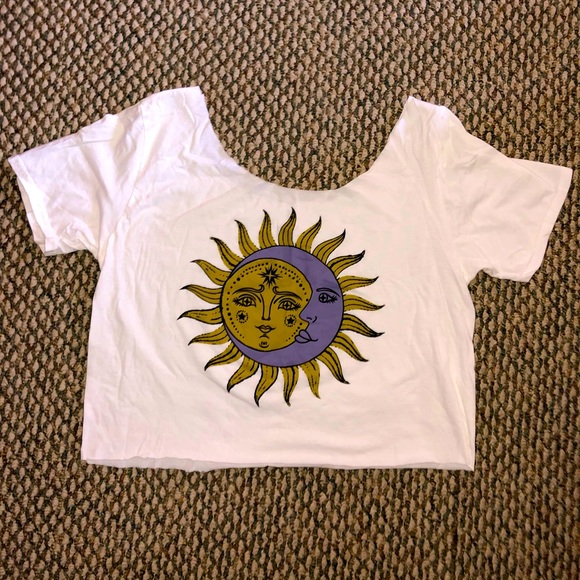 Sun and Moon Off the Shoulder T Shirt - Picture 1 of 1